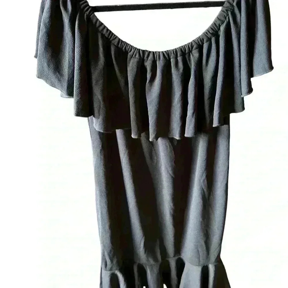 Lularoe‎ 3X black Cici off the shoulder mermaid hem dressNWT. Thick& stretchy.